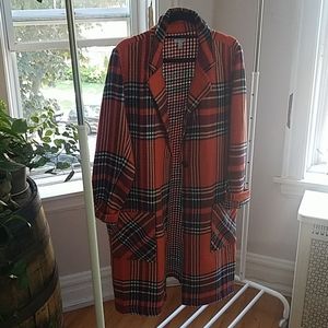 Plaid soft trench coat